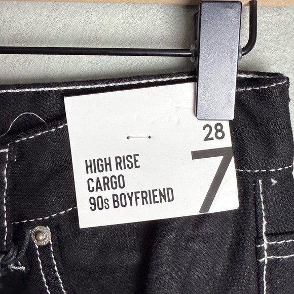 S.O.N.G. Women’s High Rise Carpenter 90’s Boyfriend Cut Pants Black size 7/28 - Picture 9 of 12